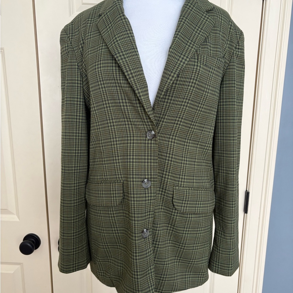Urban Outfitters Green Plaid Blazer